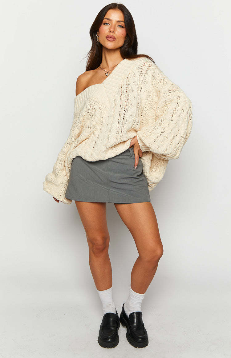 Abba Cream Knit Sweater-Vavasi.All Rights Reserved.