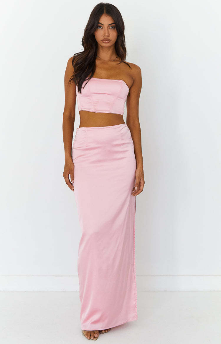 Abbey Pink Satin Corset Top-Vavasi.All Rights Reserved.