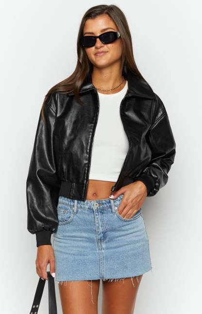 Abbi Black Cropped Jacket-Vavasi.All Rights Reserved.