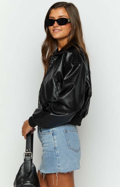 Abbi Black Cropped Jacket-Vavasi.All Rights Reserved.