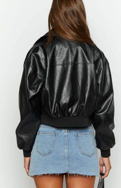 Abbi Black Cropped Jacket-Vavasi.All Rights Reserved.