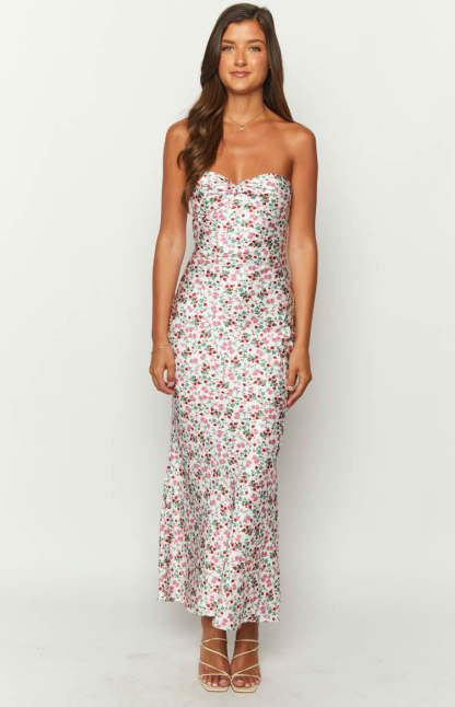 Abbie White Floral Maxi Formal Dress-Vavasi.All Rights Reserved.