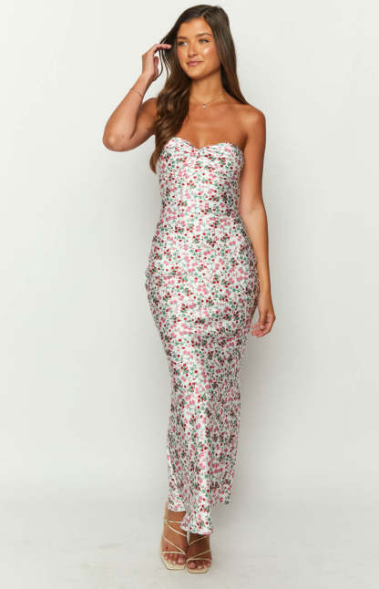Abbie White Floral Maxi Formal Dress-Vavasi.All Rights Reserved.