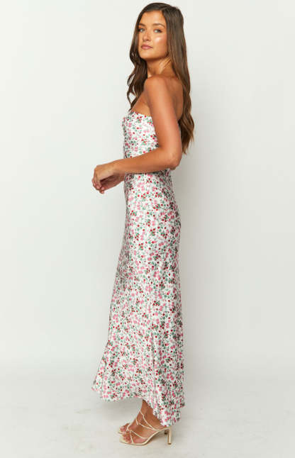 Abbie White Floral Maxi Formal Dress-Vavasi.All Rights Reserved.