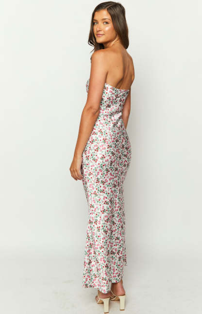 Abbie White Floral Maxi Formal Dress-Vavasi.All Rights Reserved.