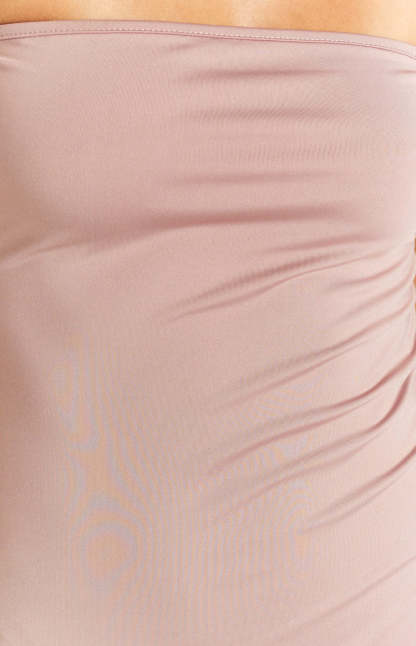 Abelle Light Brown Maxi Bandeau Dress-Vavasi.All Rights Reserved.