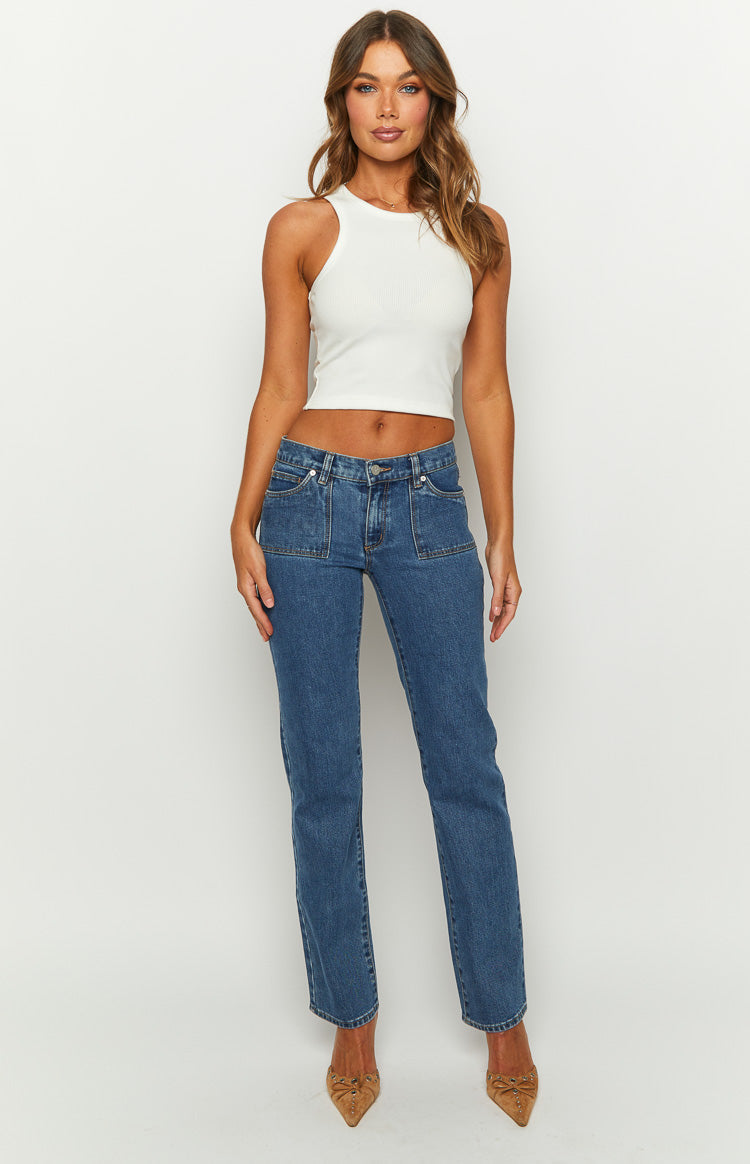Abrand 99 Low Straight Elena Mid Wash Jeans-Vavasi.All Rights Reserved.