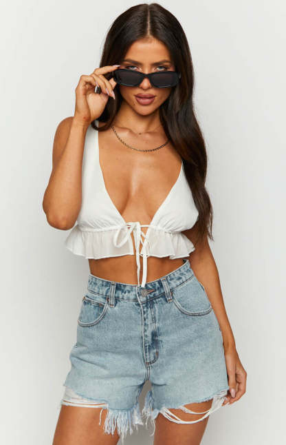 Abrand Venice Short Vintage Blue Suzie Rip Shorts-Vavasi.All Rights Reserved.
