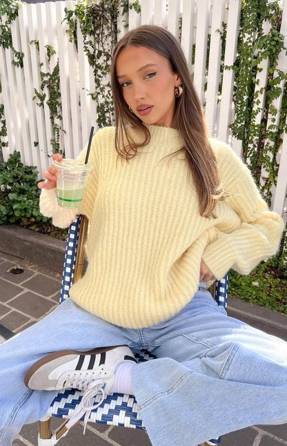 Ace Yellow Oversized Sweater-Vavasi.All Rights Reserved.