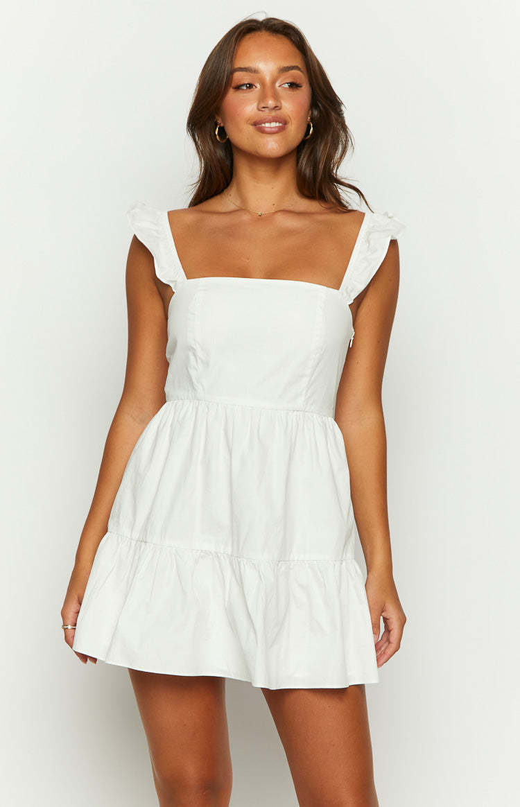 Adair White Mini Dress-Vavasi.All Rights Reserved.