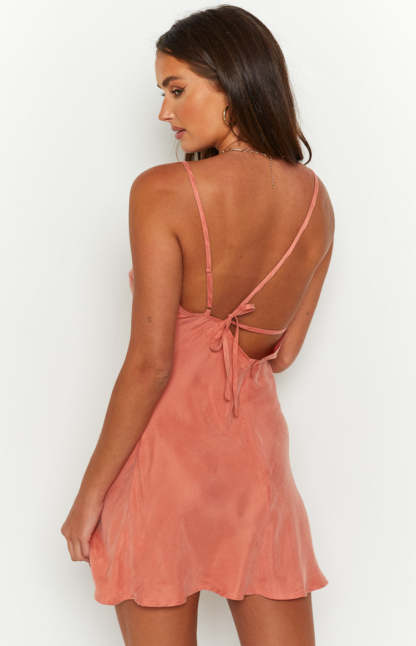 Adie Orange Cross Back Tie Mini Dress-Vavasi.All Rights Reserved.