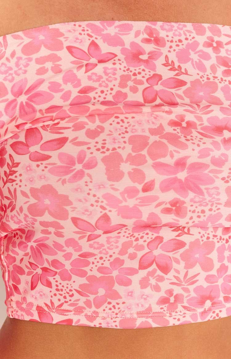 Addison Pink Off The Shoulder Mesh Top-Vavasi.All Rights Reserved.