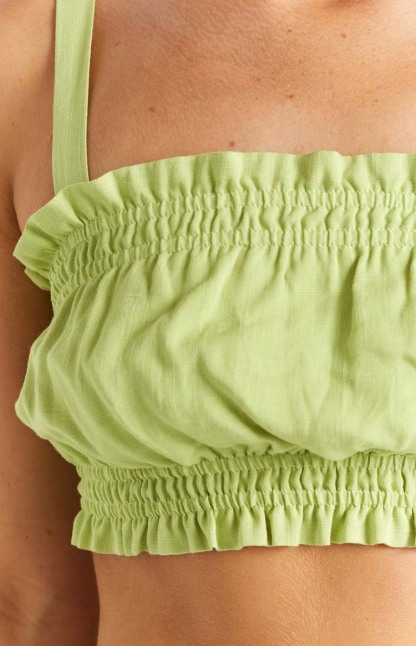 Adelyne Green Crop Top-Vavasi.All Rights Reserved.