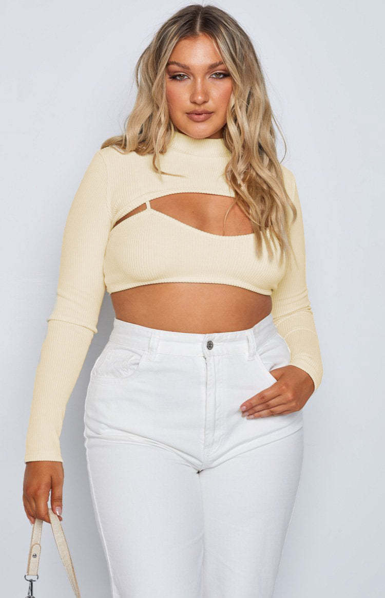 Adventure Rib Top Cream-Vavasi.All Rights Reserved.