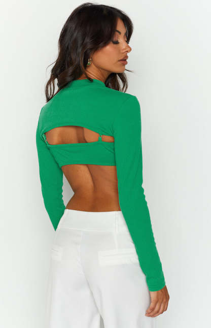 Adventure Green Rib Top-Vavasi.All Rights Reserved.