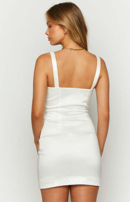 Aeliana White Mini Dress-Vavasi.All Rights Reserved.