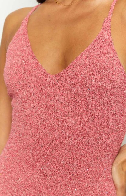 Airdrie Pink Knit Maxi Dress-Vavasi.All Rights Reserved.