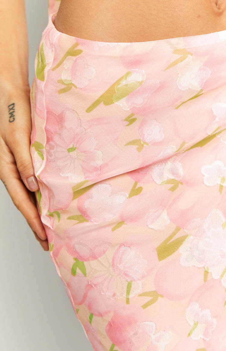 Irina Pink Print Maxi Skirt-Vavasi.All Rights Reserved.