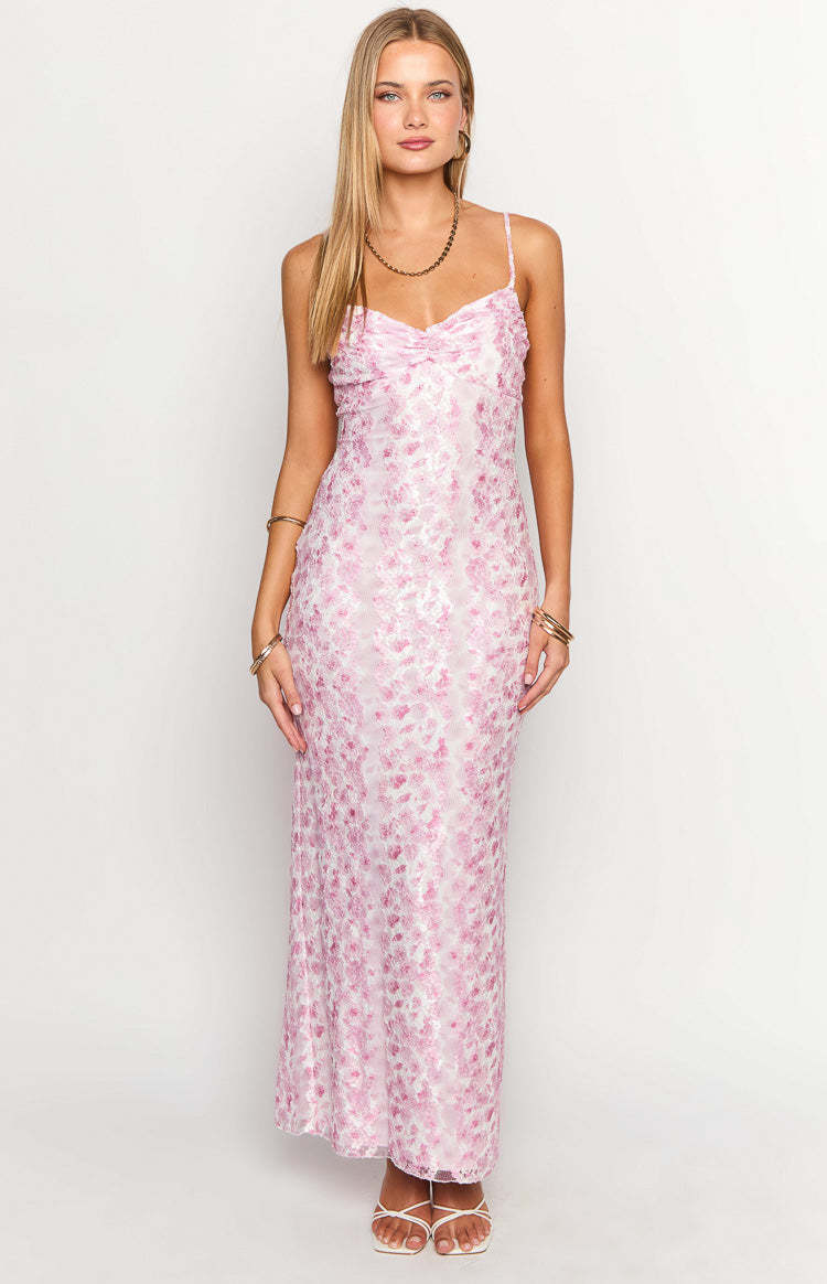 Alanna Pink Lace Maxi Dress-Vavasi.All Rights Reserved.