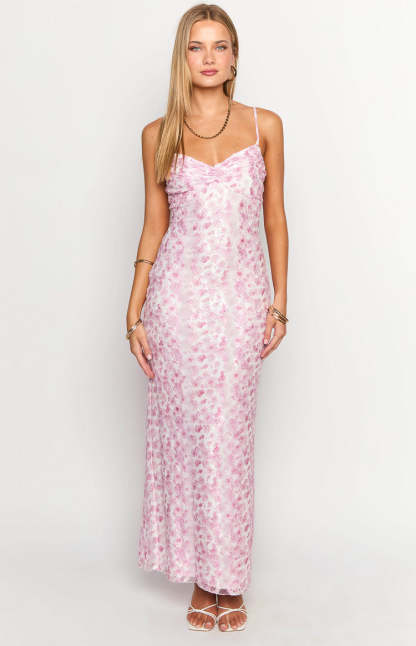 Alanna Pink Lace Maxi Dress-Vavasi.All Rights Reserved.