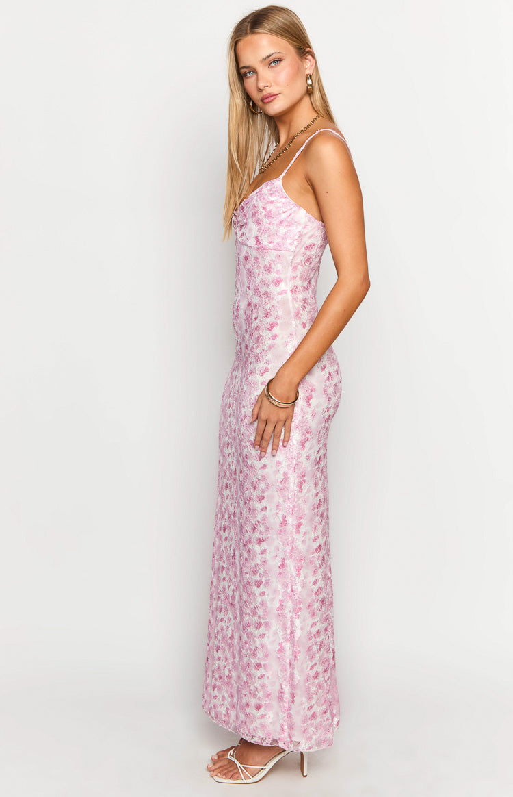 Alanna Pink Lace Maxi Dress-Vavasi.All Rights Reserved.