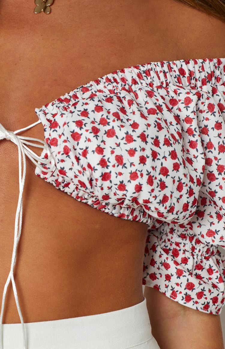 Alannah Crop Top White Floral-Vavasi.All Rights Reserved.