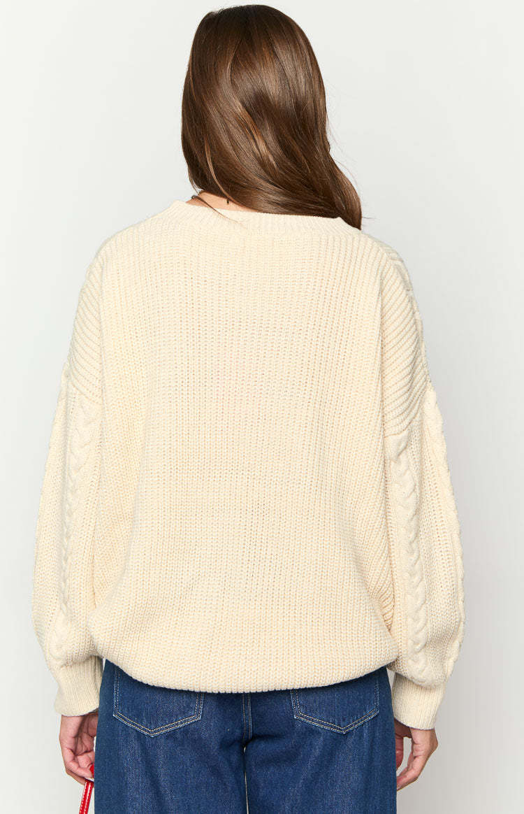 Alex Cream Oversized Sweater-Vavasi.All Rights Reserved.