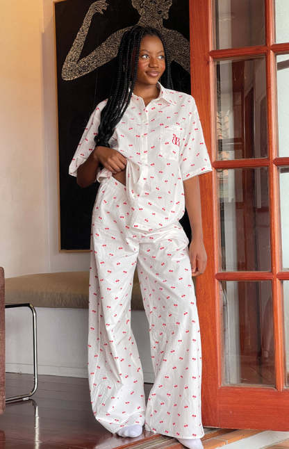 Alexea Cherry Print Pajama Pants-Vavasi.All Rights Reserved.