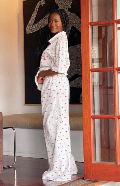 Alexea Cherry Print Pajama Pants-Vavasi.All Rights Reserved.