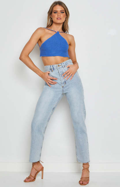 Aleya Crochet Top Blue-Vavasi.All Rights Reserved.