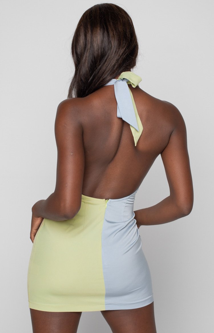 Alice Splice Mini Dress Green-Vavasi.All Rights Reserved.