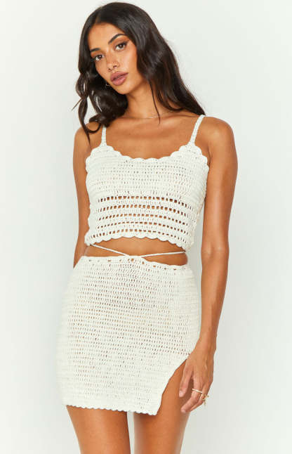 Alice White Crochet Crop Top-Vavasi.All Rights Reserved.