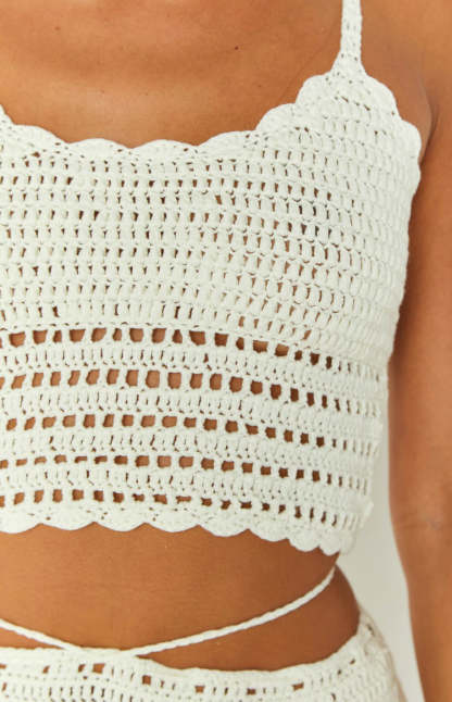 Alice White Crochet Crop Top-Vavasi.All Rights Reserved.