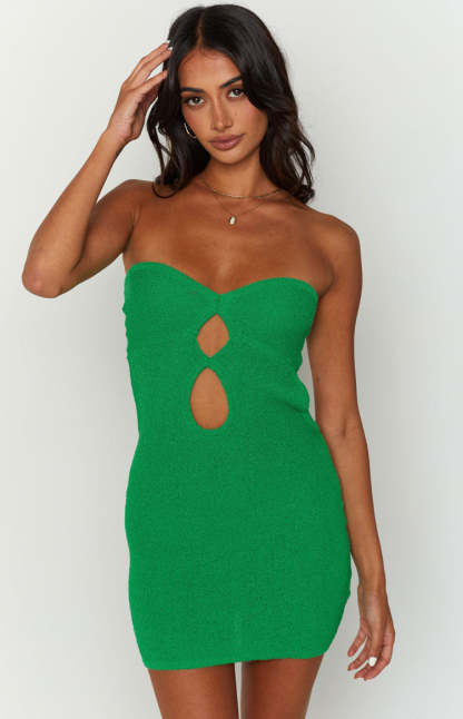 Alisha Green Strapless Mini Dress-Vavasi.All Rights Reserved.