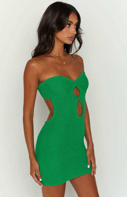 Alisha Green Strapless Mini Dress-Vavasi.All Rights Reserved.