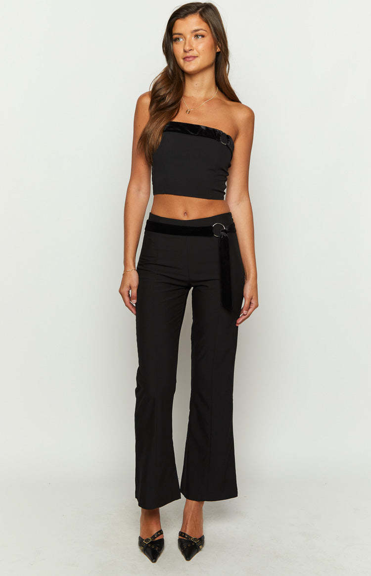 Alistair Black Strapless Belt Top-Vavasi.All Rights Reserved.