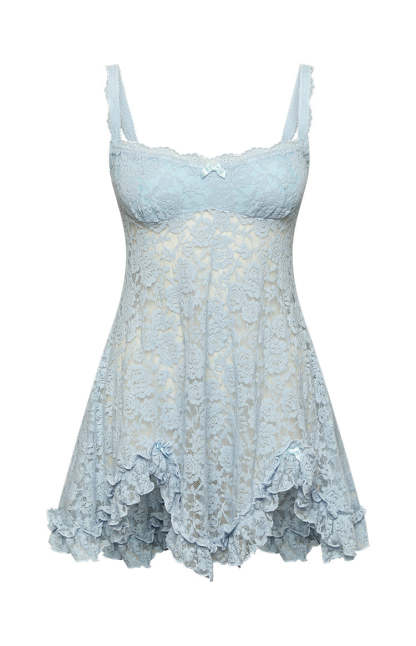 All Mine Blue Lace Mini Dress-Vavasi.All Rights Reserved.