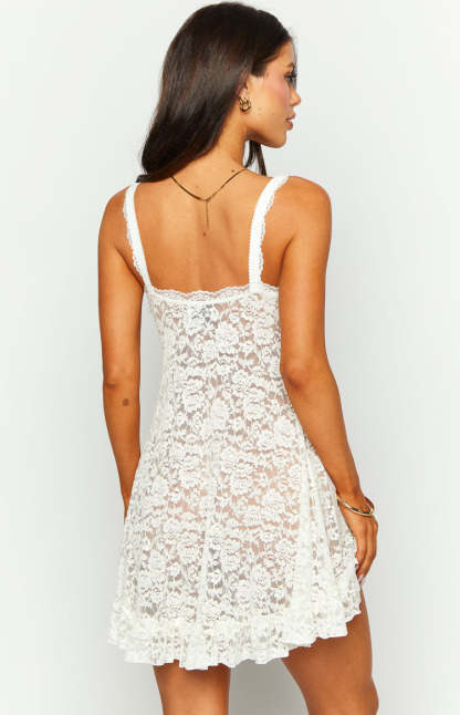 All Mine White Lace Mini Dress-Vavasi.All Rights Reserved.