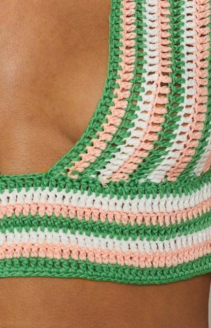 Alma Crochet Crop Top Green-Vavasi.All Rights Reserved.