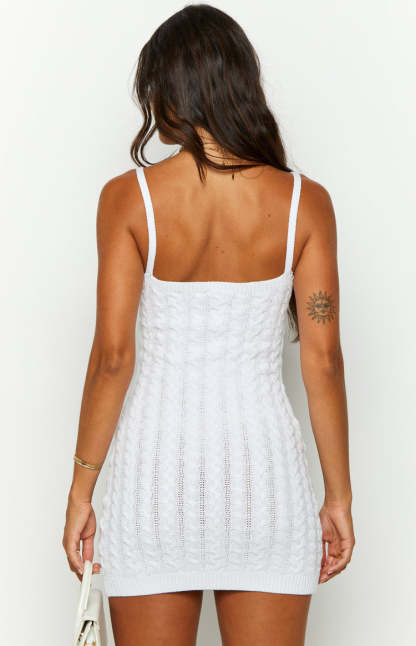 Aloe White Mini Dress-Vavasi.All Rights Reserved.