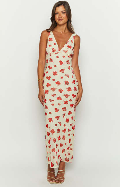 Alonica Rosie Cream Maxi Dress-Vavasi.All Rights Reserved.