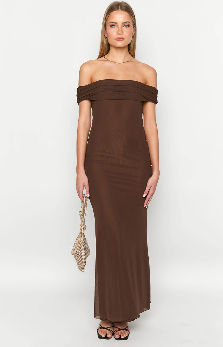 Amabella Brown Maxi Dress-Vavasi.All Rights Reserved.