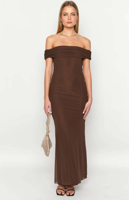 Amabella Brown Maxi Dress-Vavasi.All Rights Reserved.
