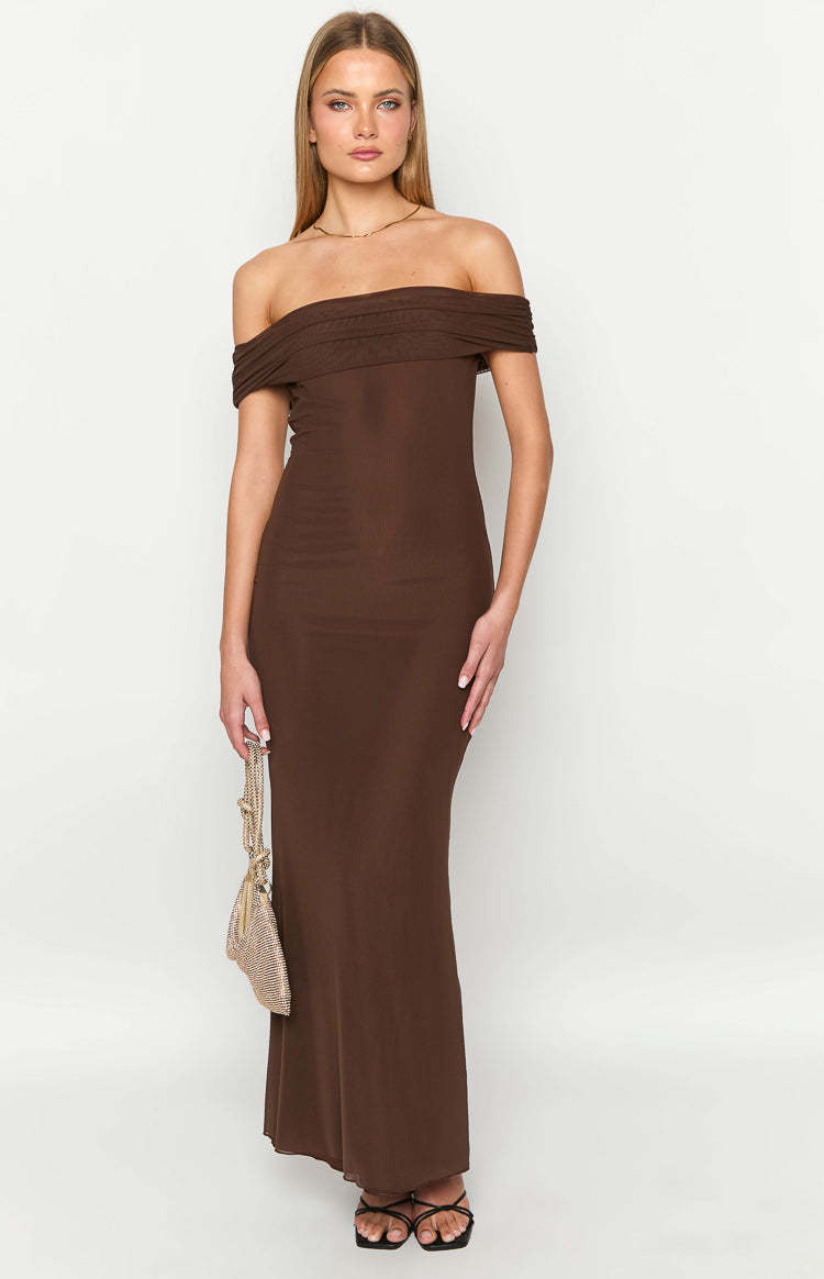 Amabella Brown Maxi Dress-Vavasi.All Rights Reserved.