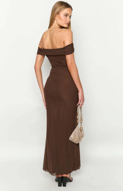 Amabella Brown Maxi Dress-Vavasi.All Rights Reserved.
