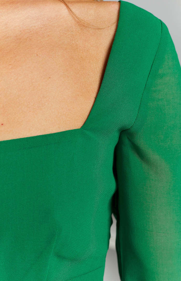 Amalfi Green Long Sleeve Lace Up Mini Dress-Vavasi.All Rights Reserved.