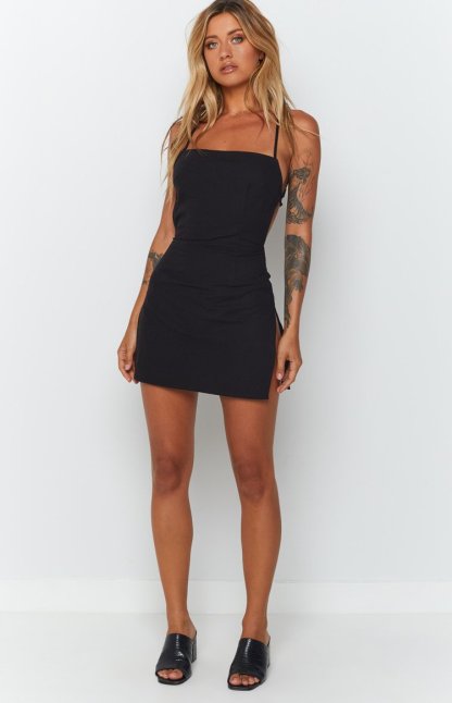 Amara Backless Mini Dress Black-Vavasi.All Rights Reserved.
