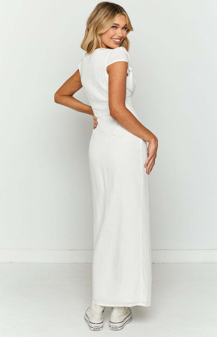 Amara White Button Up Midi Dress-Vavasi.All Rights Reserved.