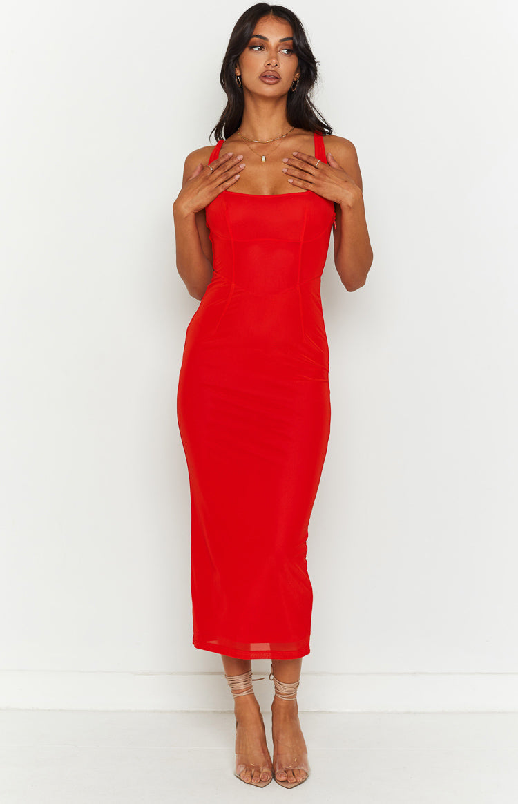 Amber Red Corset Formal Maxi Dress-Vavasi.All Rights Reserved.
