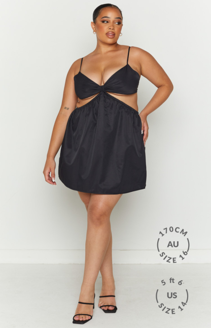 Amorgos Black Mini Dress-Vavasi.All Rights Reserved.